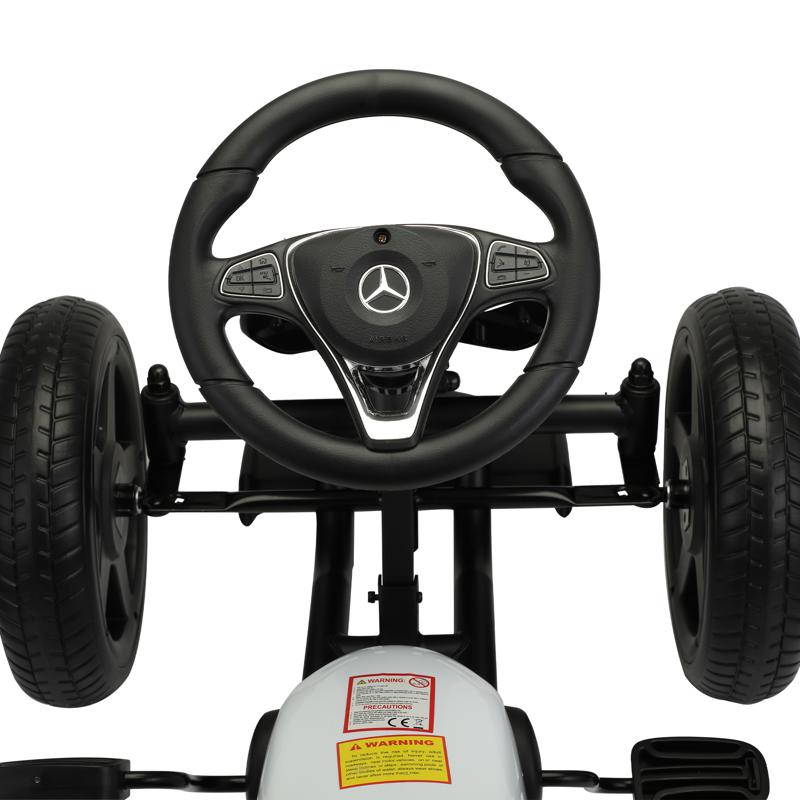 Tobbi Mercedes Benz Kids Go Kart Ride On Car For Children, White mercedes benz go kart for kids 4 wheel powered white 13