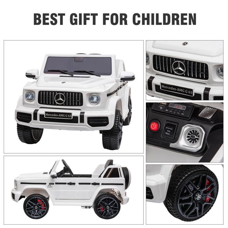 Kids 12V Mercedes Benz G63 Ride On Jeep with Remote Control mercedes benz licensed amg g63 12v kids ride on cars white 33 1