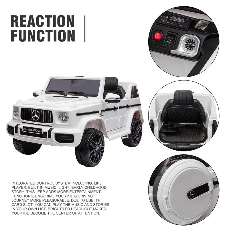 Kids 12V Mercedes Benz G63 Ride On Jeep with Remote Control mercedes benz licensed amg g63 12v kids ride on cars white 34 1 1