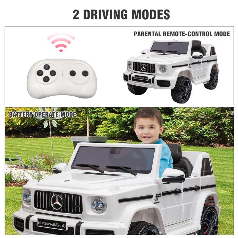 Kids 12V Mercedes Benz G63 Ride On Jeep with Remote Control mercedes benz licensed amg g63 12v kids ride on cars white 40 1 1