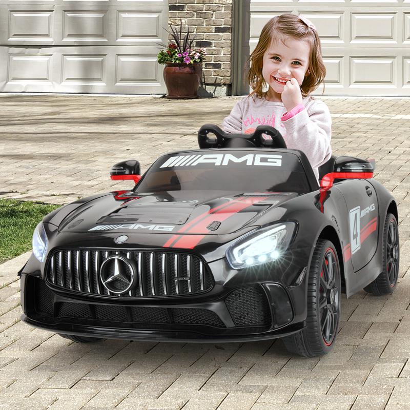 Tobbi 12V Electric Licensed Mercedes Benz AMG GT Kid Ride on Car, Black mercedes benz licensed amg gt 12v ride on car for kids black 18