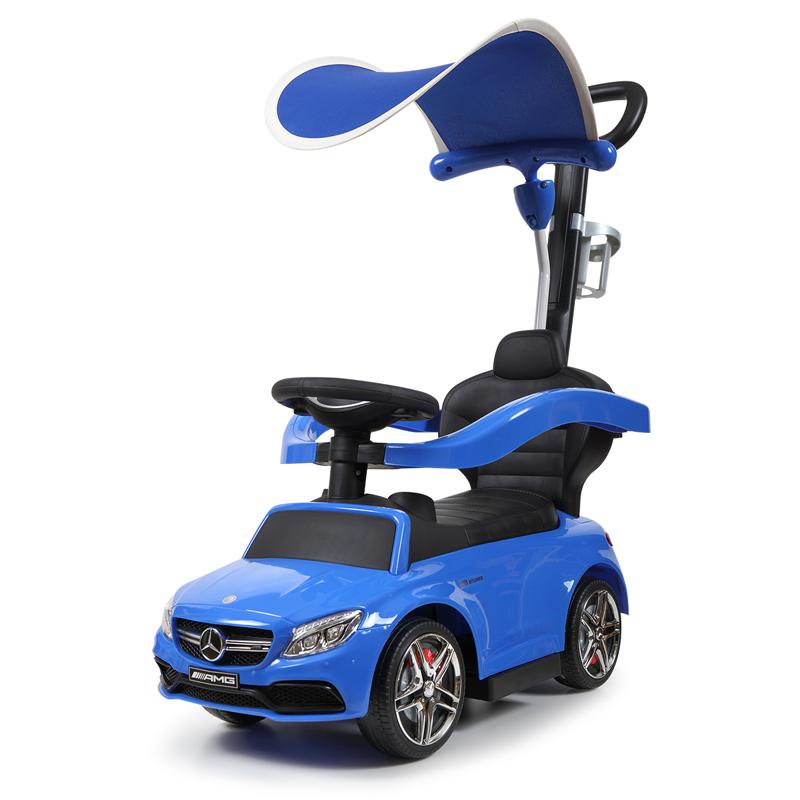 Tobbi Mercedes Benz Push Car For Toddlers With Canopy, Blue mercedes benz licensed kids ride on push car blue 7