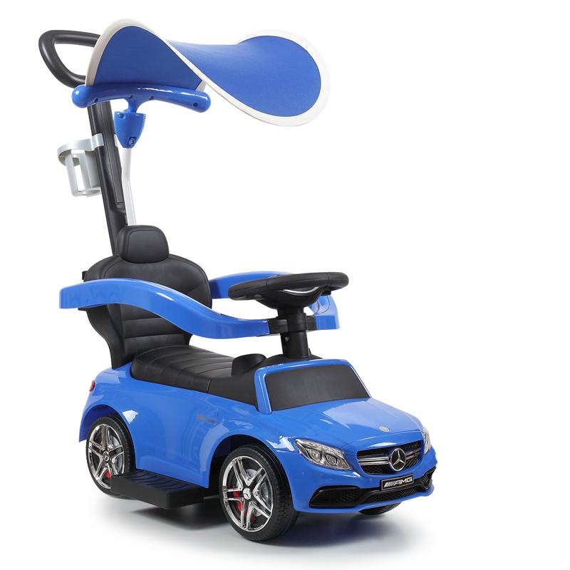 Tobbi Mercedes Benz Push Car For Toddlers With Canopy, Blue mercedes benz licensed kids ride on push car blue 8