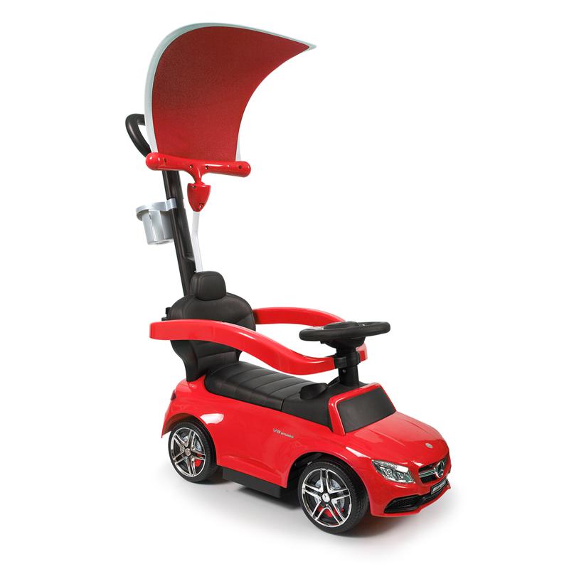 Tobbi Mercedes Benz Push Car For Toddlers With Canopy, Red mercedes benz licensed kids ride on push car red 6