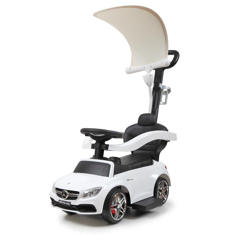 Tobbi Mercedes Benz Push Car For Toddlers With Canopy, White mercedes benz licensed kids ride on push car white 5
