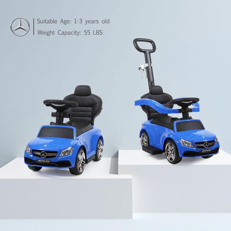 Tobbi Mercedes Benz Ride On Push Car for Toddlers, Blue mercedes benz licensed ride on push car for toddlers aged 1 3 years blue 12