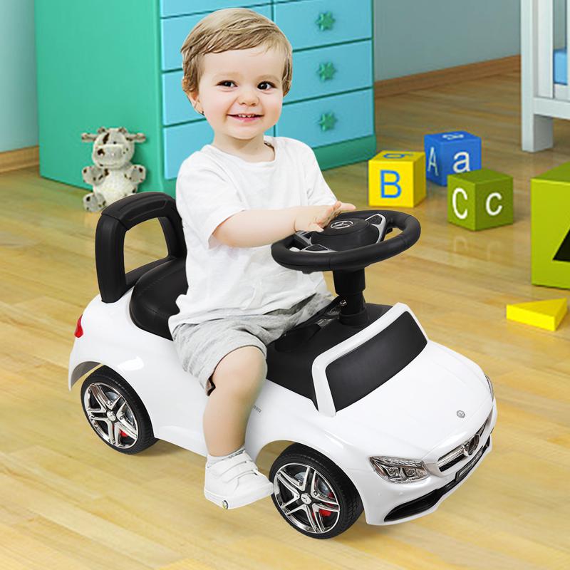 Tobbi Mercedes Benz Ride On Push Car for Kids, White mercedes benz push ride on car for toddlers white 27 1