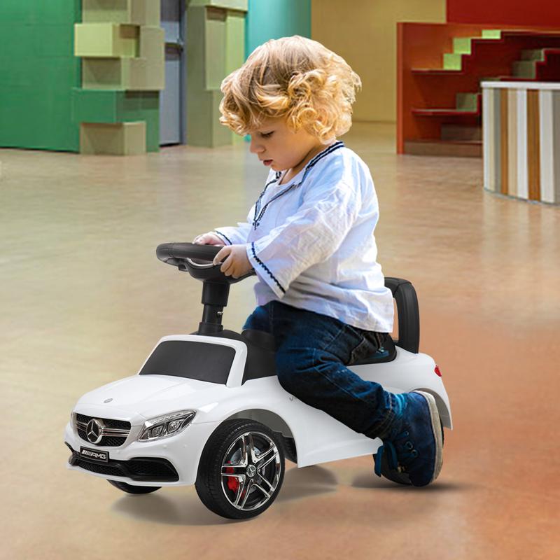 Tobbi Mercedes Benz Ride On Push Car for Kids, White mercedes benz push ride on car for toddlers white 33 1