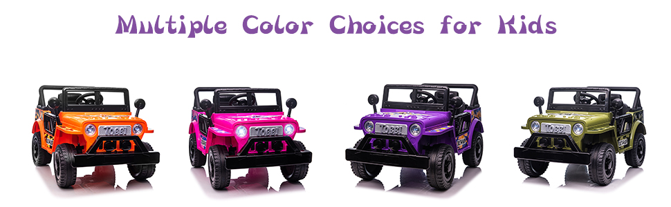 12V Tobbi Electric Ride On Power Wheel Truck for Kids with Horn, Wolf-Eastern Timber Wolf purple truck