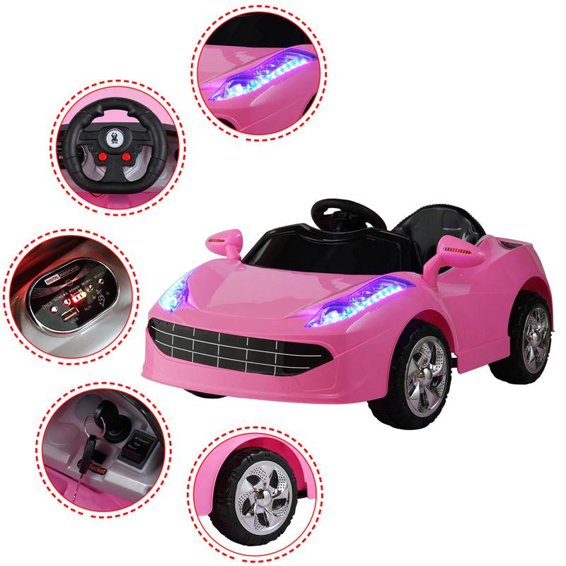 Tobbi 6V Power Wheel for Kids Racing Car Toy, Pink remote control kids ride on racing car blue 47 1