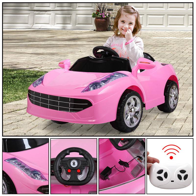 Tobbi 6V Power Wheel for Kids Racing Car Toy, Pink remote control kids ride on racing car blue 53