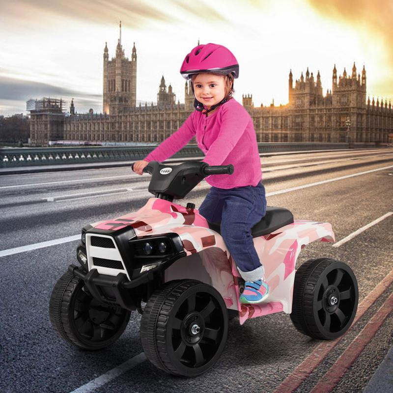 Tobbi 6V Quad Ride On Kids 4 Wheeling ATV for 2-5 Year Old, Pink ride on car atv 4 wheels battery powered 14