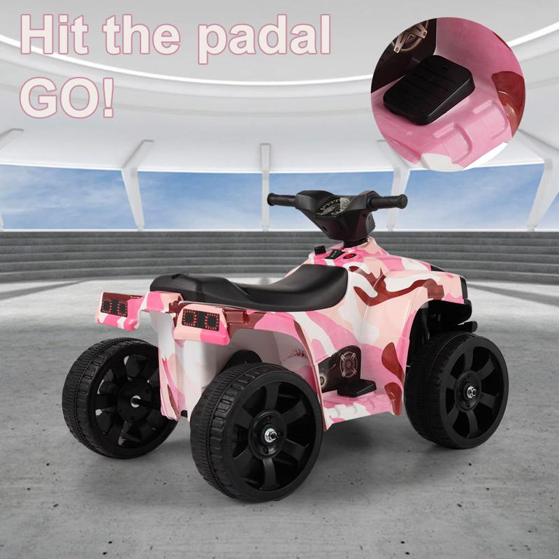 Tobbi 6V Quad Ride On Kids 4 Wheeling ATV for 2-5 Year Old, Pink ride on car atv 4 wheels battery powered 4