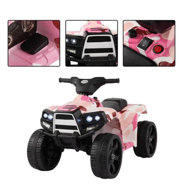 Tobbi 12V Electric Ride On Kids ATV, Pink ride on car atv 4 wheels battery powered 9