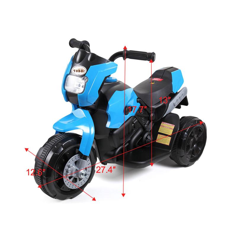 Tobbi 6V Kids Power Wheels Motorcycle 3 Wheeler Motorcycle for Toddlers, Blue ride on motorcycle 6v battery power bicycle for kids blue 5