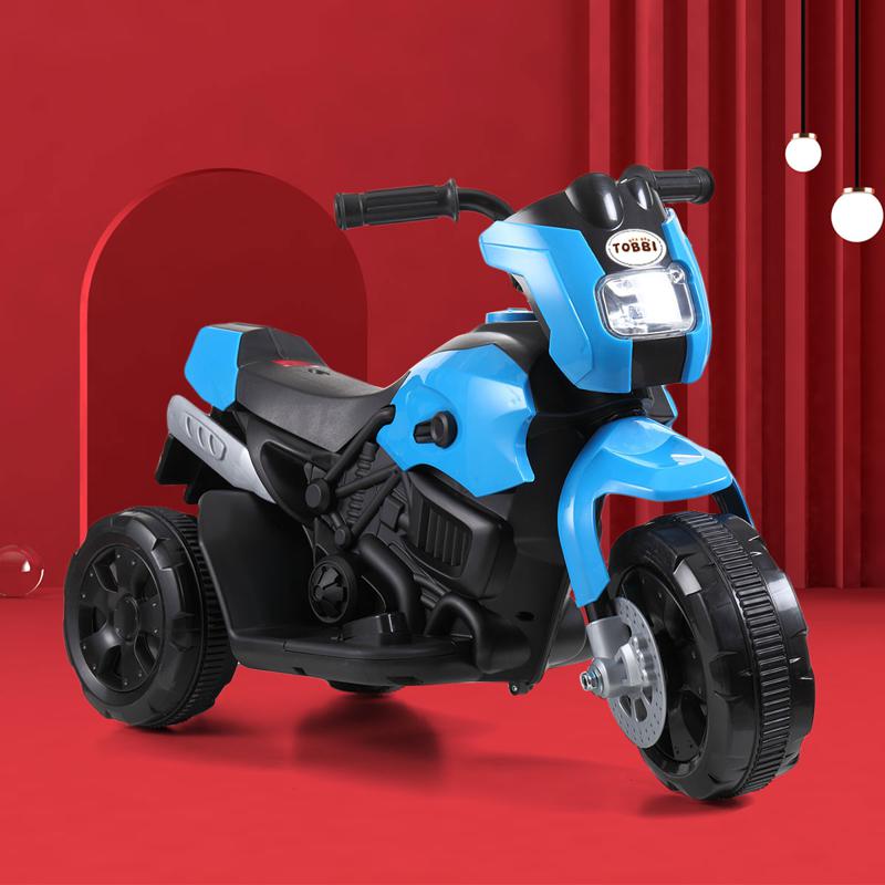 Tobbi 6V Kids Power Wheels Motorcycle 3 Wheeler Motorcycle for Toddlers, Blue ride on motorcycle 6v battery power bicycle for kids blue 6