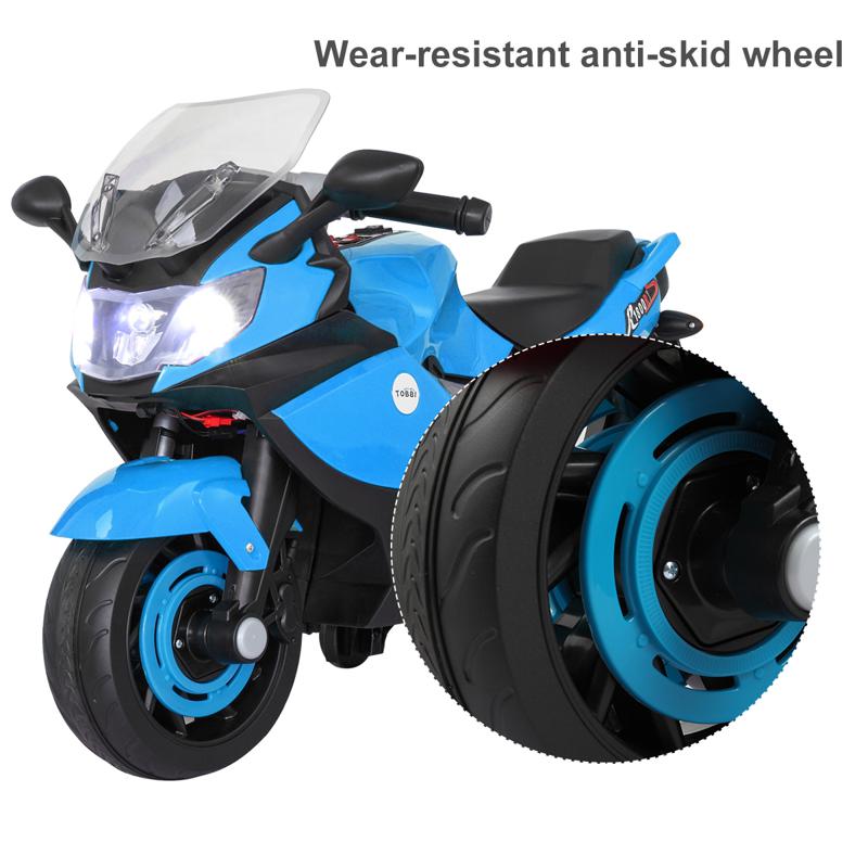 Tobbi Electric Ride On Motorcycle Toy for Kids, Blue ride on toy racing motorcycle for kids blue 28 1