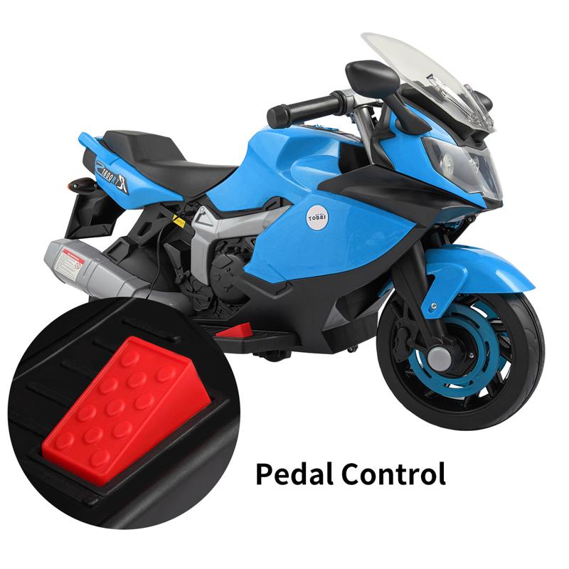 Tobbi Electric Ride On Motorcycle Toy for Kids, Blue ride on toy racing motorcycle for kids blue 30 1