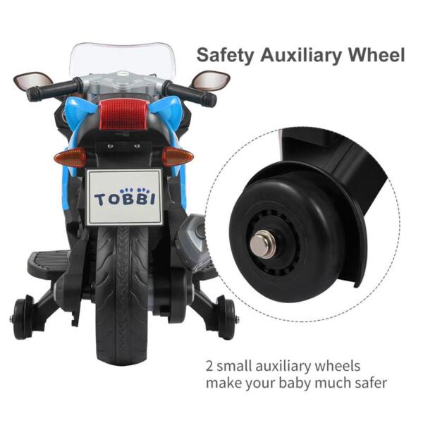 Tobbi Electric Ride On Motorcycle Toy for Kids, Blue ride on toy racing motorcycle for kids blue 31 2