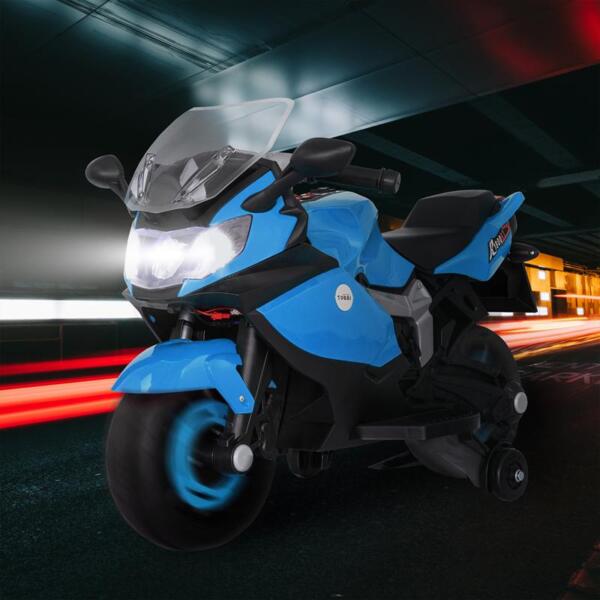 Tobbi Electric Ride On Motorcycle Toy for Kids, Blue ride on toy racing motorcycle for kids blue 32