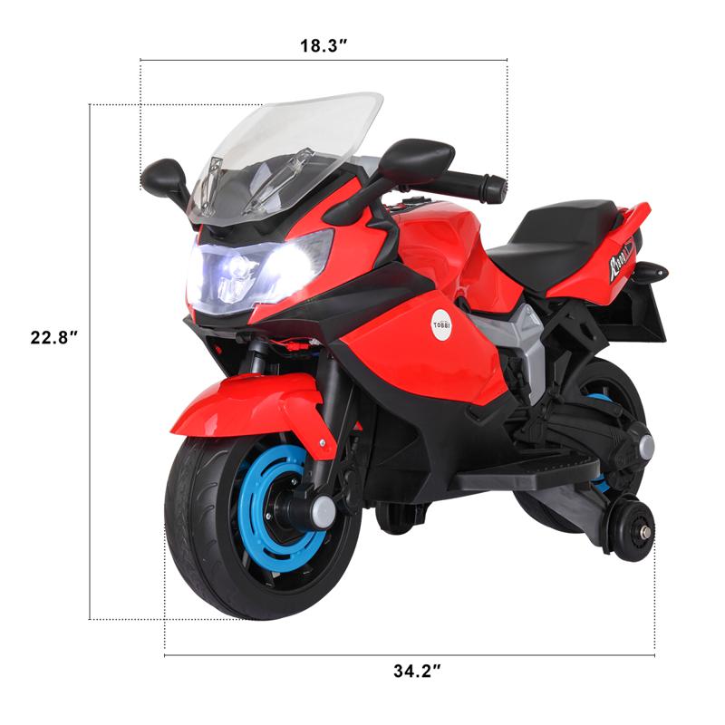 Tobbi Electric Ride On Motorcycle Toy for Kids, Red ride on toy racing motorcycle for kids red 23