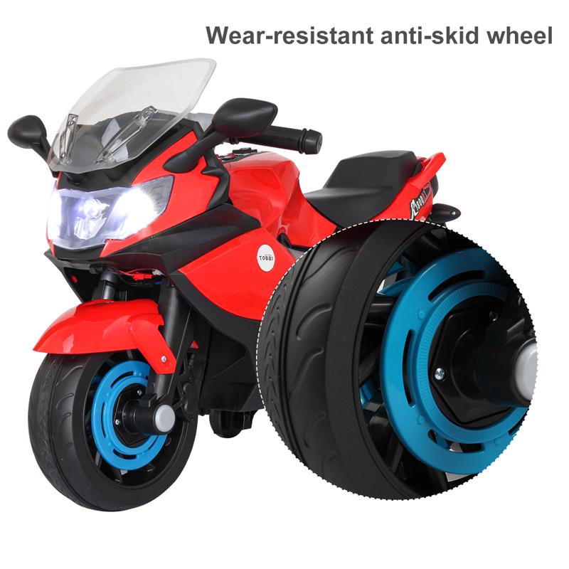 Tobbi Electric Ride On Motorcycle Toy for Kids, Red ride on toy racing motorcycle for kids red 28