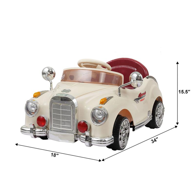 Tobbi 6V Remote Control Power Wheels for Kids, White rome contral ride on car beige 30