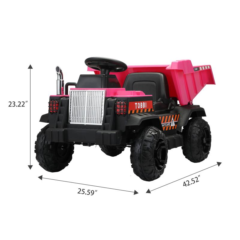 Tobbi Electric Ride-on Dump Truck Toy with Remote romote contral kids ride on car licensed rose red 12 1