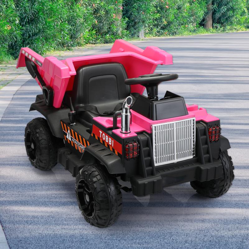 Tobbi Electric Ride-on Dump Truck Toy with Remote romote contral kids ride on car licensed rose red 18