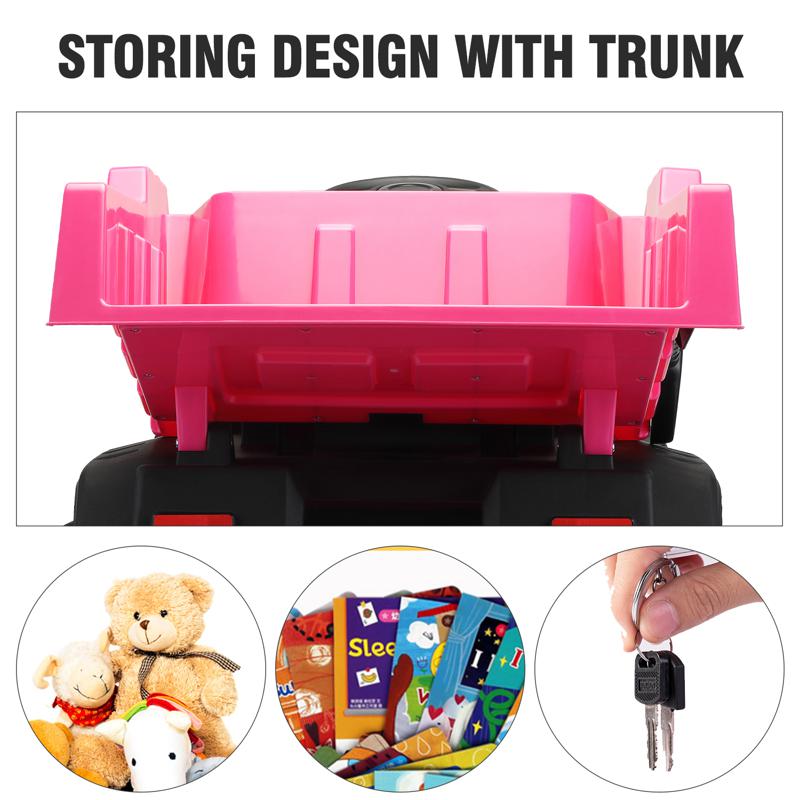 Tobbi Electric Ride-on Dump Truck Toy with Remote romote contral kids ride on car licensed rose red 29
