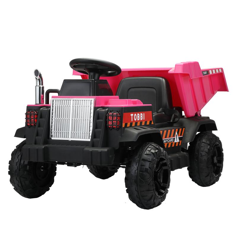 Tobbi Electric Ride-on Dump Truck Toy with Remote romote contral kids ride on car licensed rose red 4 1
