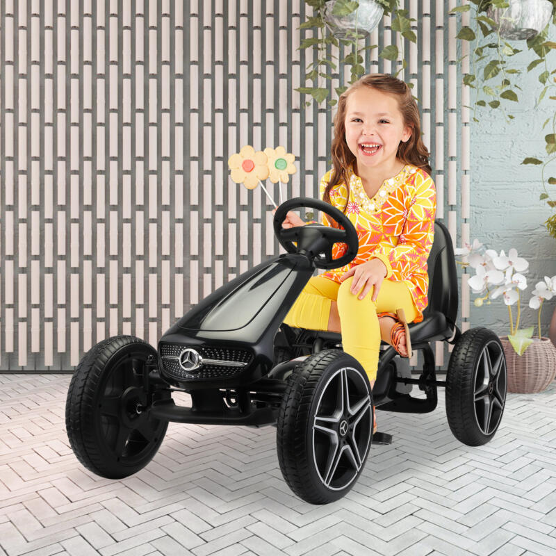 Tobbi Mercedes Benz Kids Electric Go Kart Ride On Car, Black th17a0589 cj 4