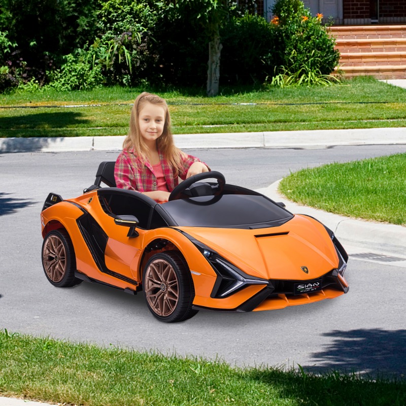Tobbi 12V Licensed Lamborghini Sian Battery Powered Kids Ride On Car with Remote Control, Orange th17a0805 cj 6