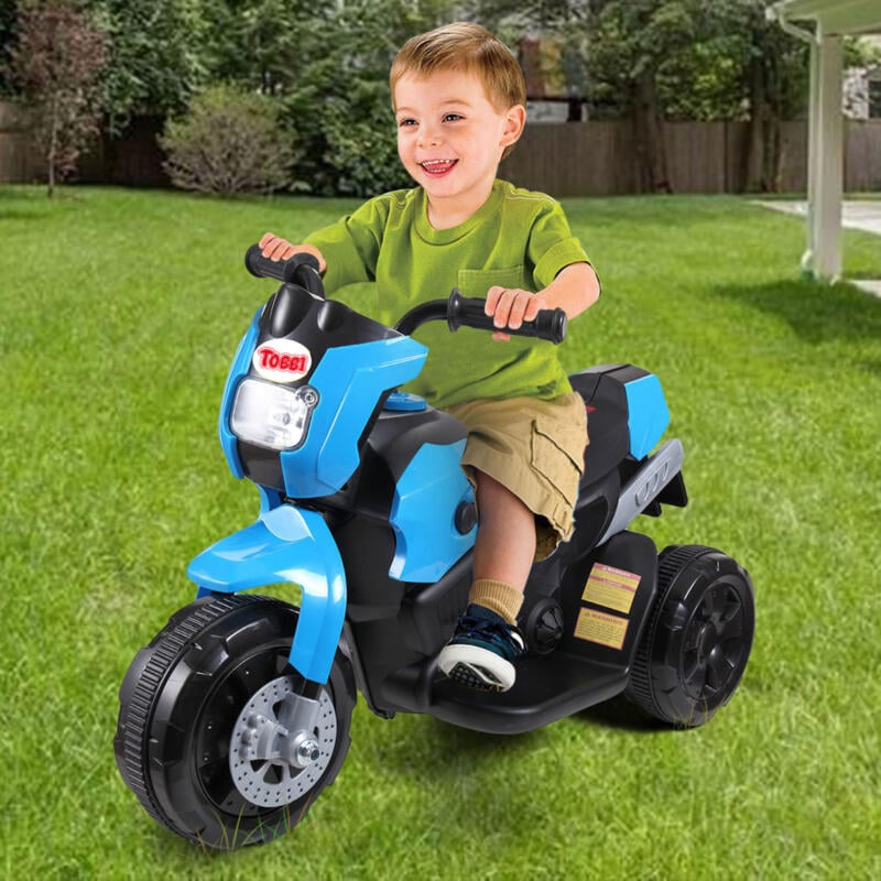 Tobbi 6V Kids Power Wheels Motorcycle 3 Wheeler Motorcycle for Toddlers, Blue th17b0356 cj 4