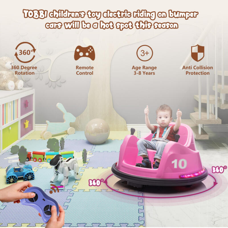 Tobbi 6V Electric Ride On Bumper Car Game Vehicle Remote Control Toy th17h0828 zt9