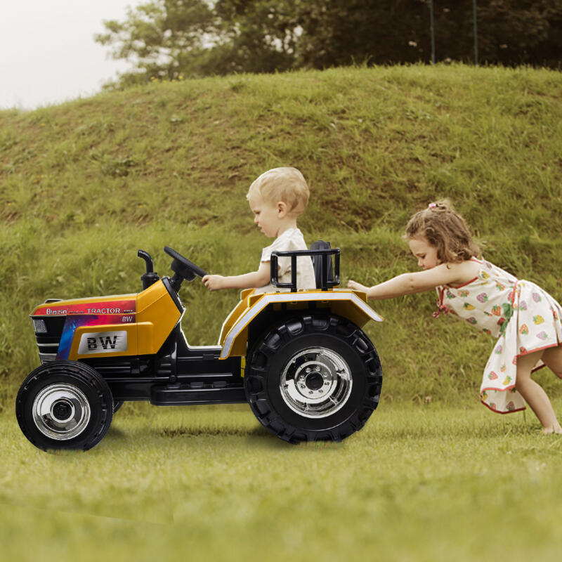 Tobbi 12V Kids Ride On Tractor with Remote Control for 3-6 Years, Yellow th17r0582 zt18