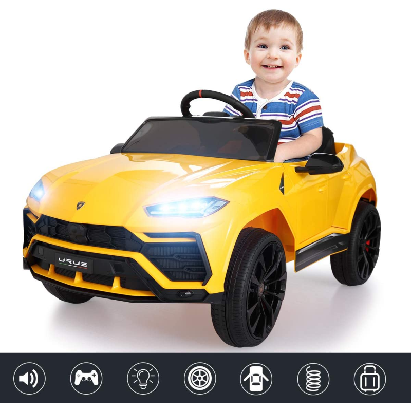 Tobbi 12V Lamborghini Licensed Electric Kids Ride on Car with Remote Control, Yellow 1 1