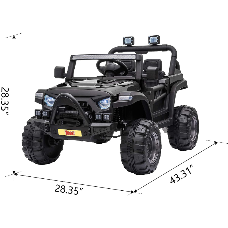 Tobbi 12V Electric Kids Ride On Truck with Remote Control, Black 19 1