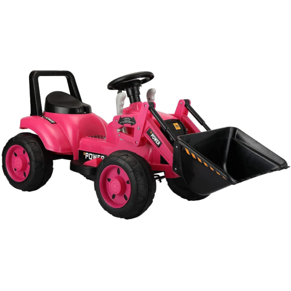 Tobbi Electric Power Wheel Pedal Tractor for Kids with Working Loader, Pink 下载 21 2 Tractors