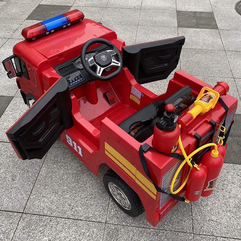 Tobbi 12V Kids Ride on Toys Fire Truck Real Driving Experience with Remote Control, Red 23 2