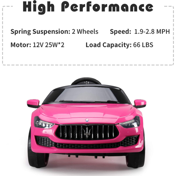 Tobbi 12V Maserati Licensed Kids Ride On Car with Remote Control, Pink 下载 33 2