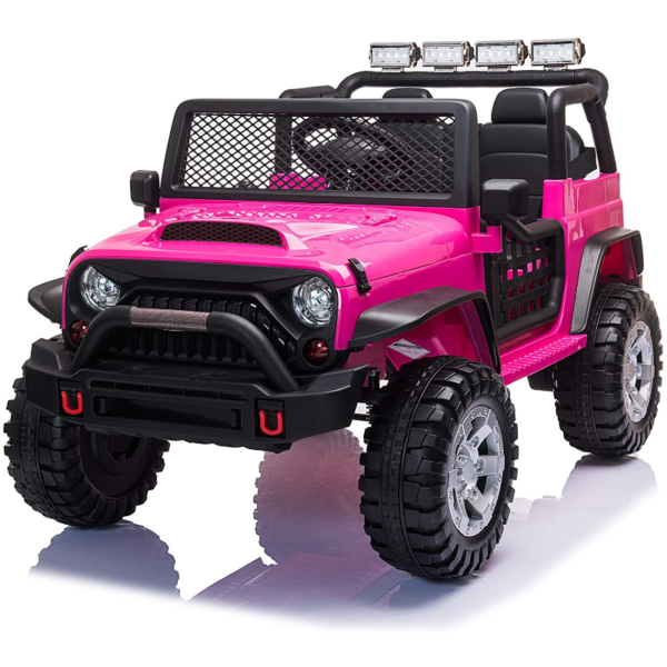 Tobbi 12V Electric Vehicles Ride On Truck for Kids with Remote Control, Rose Red 4 3