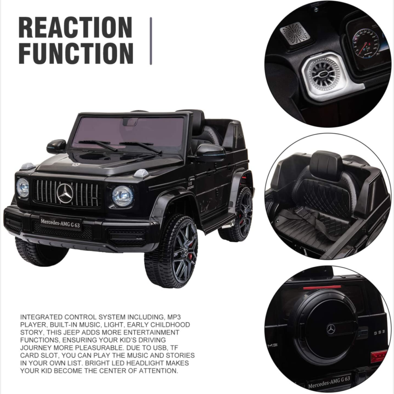 Tobbi 12V Mercedes-Benz AMG G63 Kids Ride On Cars Toys with Remote Control, Black 4