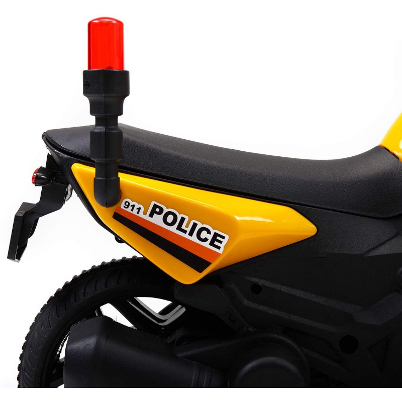 Tobbi 6V Kids 4 Wheeler Battery Powered Police Motorcycle, Yellow 49