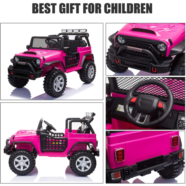 Tobbi 12V Electric Vehicles Ride On Truck for Kids with Remote Control, Rose Red 下载 5 3