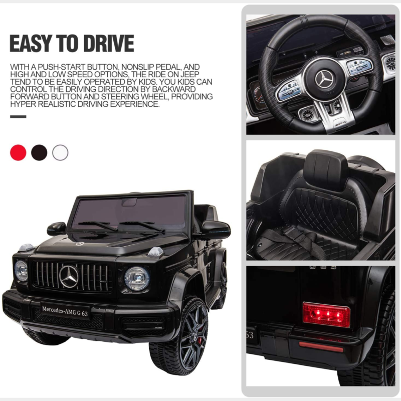 Tobbi 12V Mercedes-Benz AMG G63 Kids Ride On Cars Toys with Remote Control, Black 5
