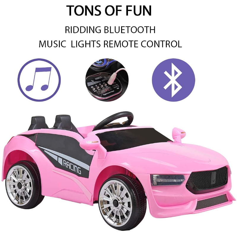 Tobbi 6V Kids Power Wheel Racing Car with Remote Control, Pink 55