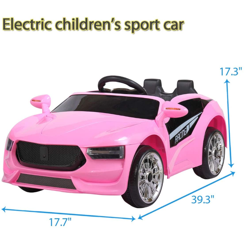Tobbi 6V Kids Power Wheel Racing Car with Remote Control, Pink 58
