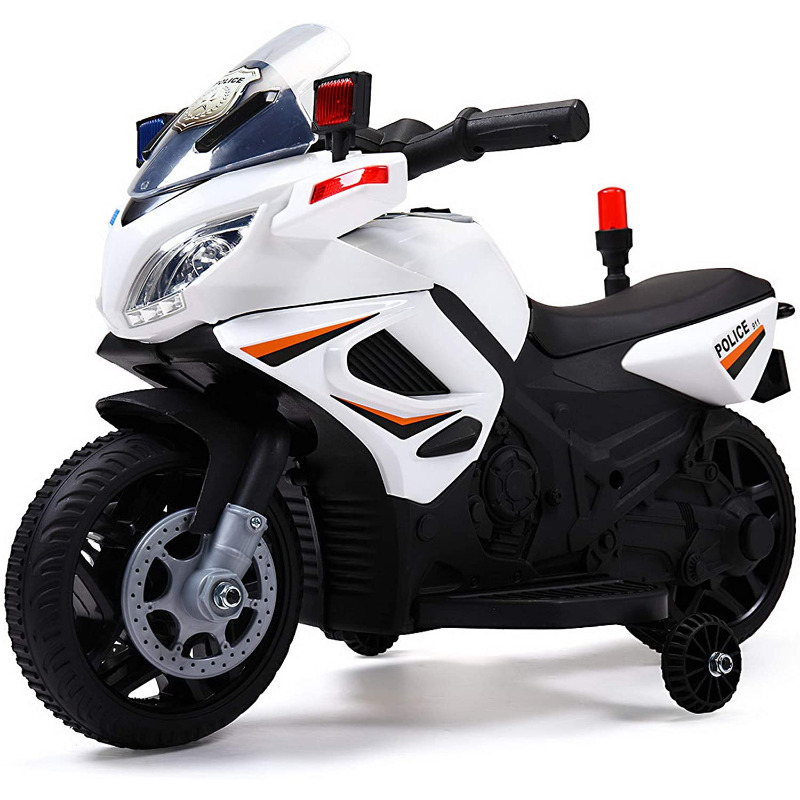 Tobbi Electric Kids Ride On Police Motorcycle With 2 Auxiliary Wheels 6 3 1