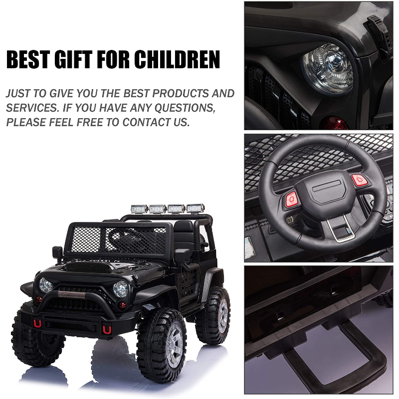 Tobbi 12V Electric Ride On Truck for Kids with Remote Control, Black 63